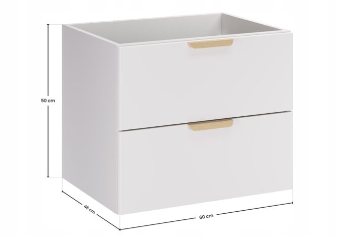 ASTER WHITE 60 cm zestaw łazienkowy Biały Mat z umywalką LAVA