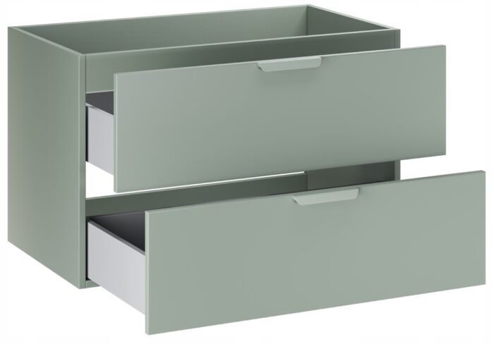 ASTER GREEN 120 cm zestaw łazienkowy Zielony Mat z blatem Dąb Cremona