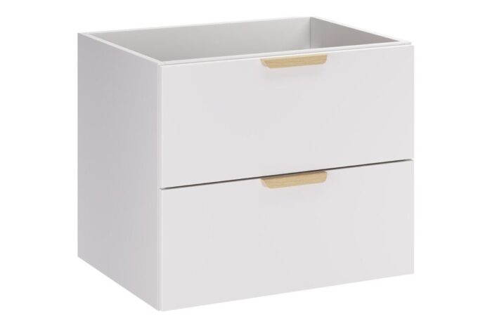 ASTER WHITE 120 cm zestaw łazienkowy Biały Mat z blatem Dąb Cremona