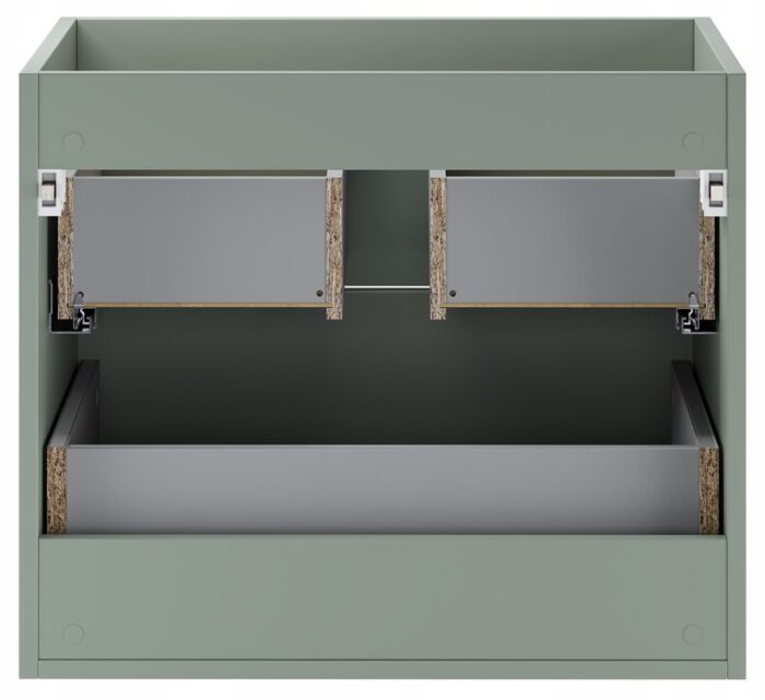 ASTER GREEN 120 cm zestaw łazienkowy Zielony Mat z blatem Dąb Cremona