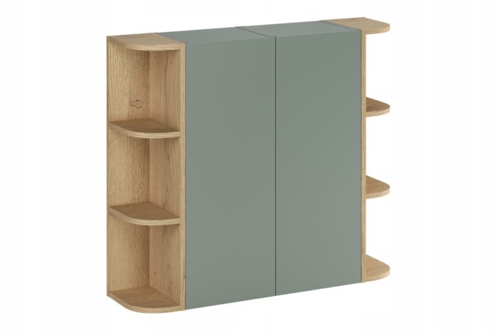 ASTER GREEN 45 cm zielony zestaw półsłupków łazienkowych z regałami wiszący