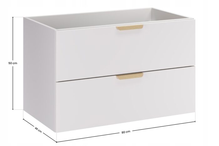 ASTER WHITE 80 cm zestaw łazienkowy Biały Mat z umywalką LAVA
