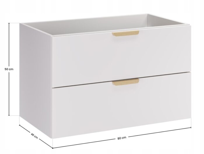 ASTER WHITE 120 cm zestaw łazienkowy Biały Mat z blatem Dąb Cremona