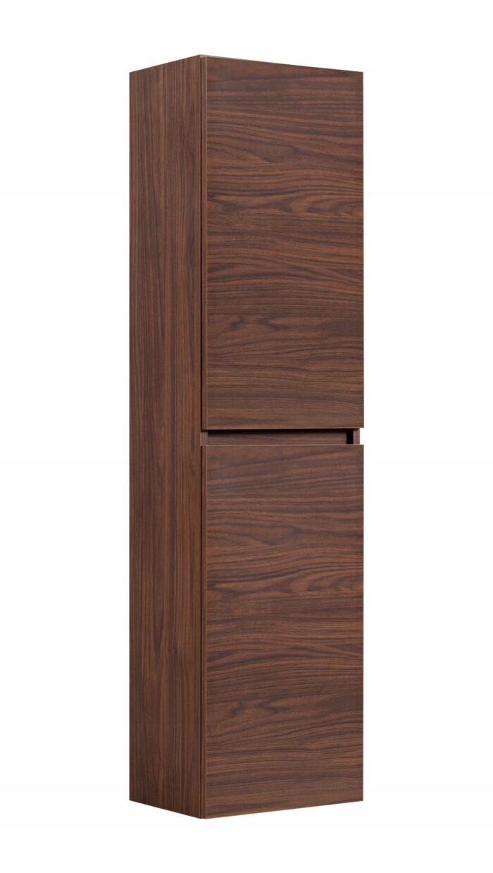 SIMPLE 136 cm orzech regał łazienkowy wiszący z drzwiami i półkami