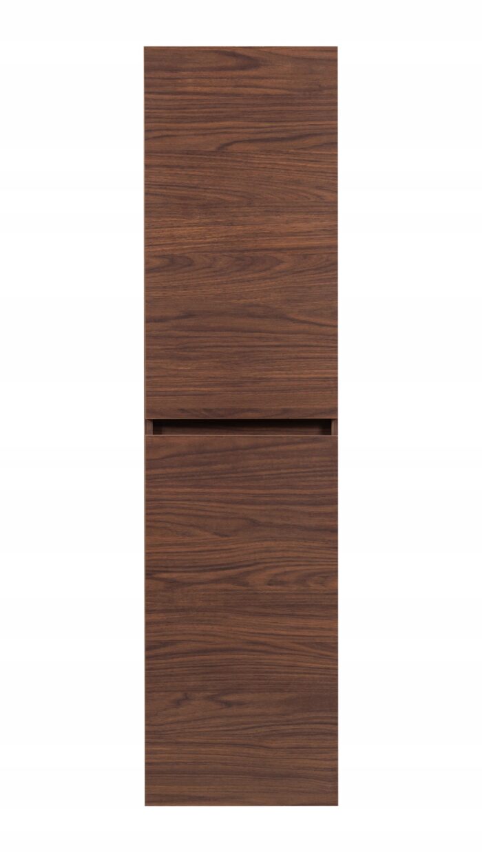 SIMPLE 136 cm orzech regał łazienkowy wiszący z drzwiami i półkami