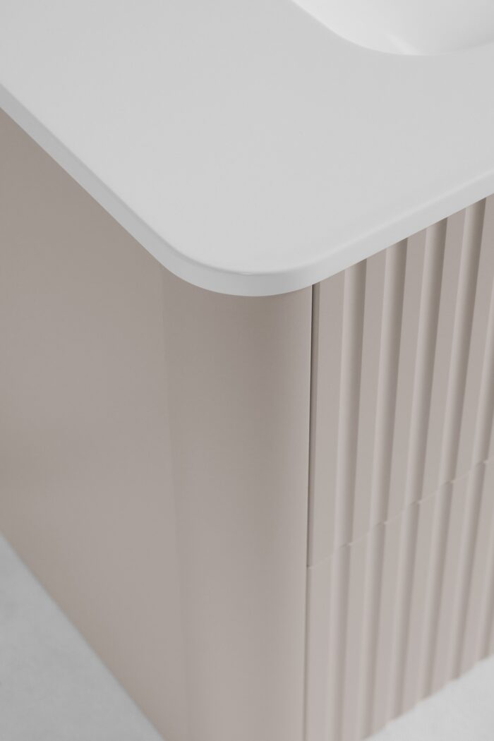 LINEA 60 cm kaszmir szafka łazienkowa z blatem wisząca ryflowana