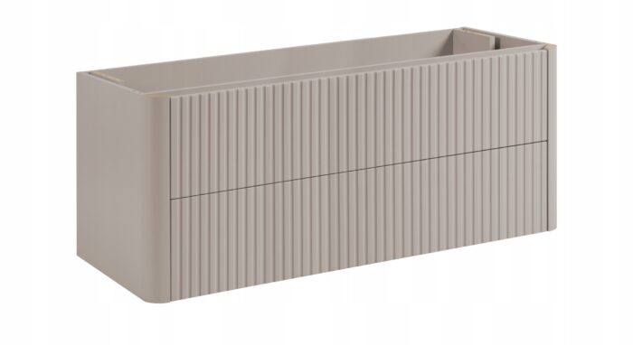 LINEA 120 cm kaszmir szafka łazienkowa z umywalką z konglomeratu wisząca ryflowana