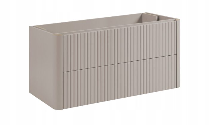 LINEA 100 cm kaszmir szafka łazienkowa z blatem wisząca ryflowana