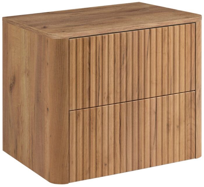 LINEA 60 cm dąb craft złoty szafka łazienkowa z blatem wisząca ryflowana