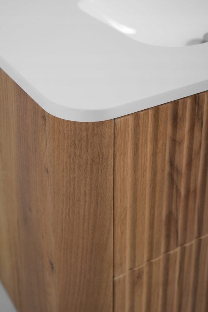 LINEA 120 cm dąb craft złoty szafka łazienkowa wisząca ryflowana