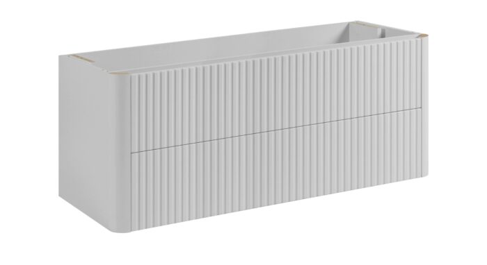 LINEA 120 cm biała szafka łazienkowa z blatem wisząca ryflowana