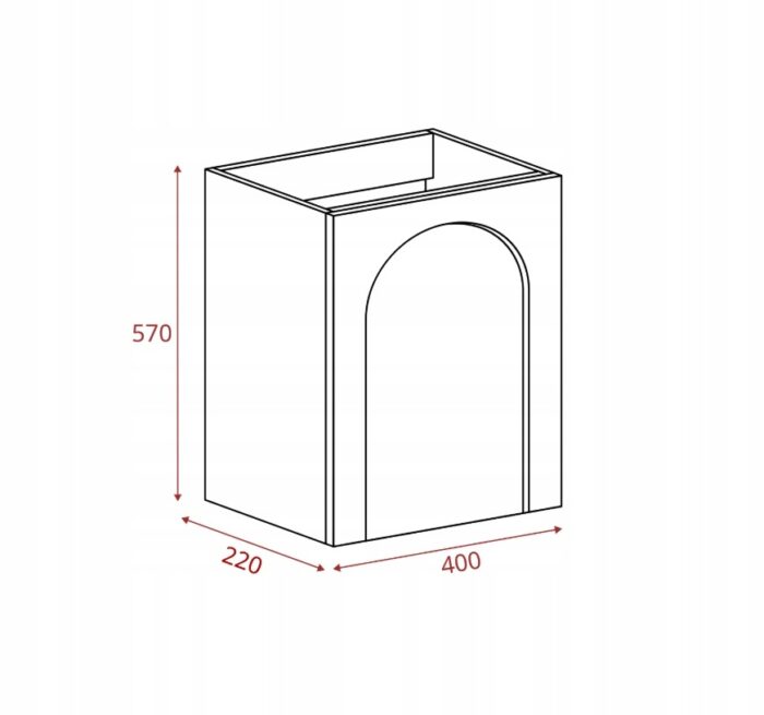AURA 40 cm kaszmir szafka łazienkowa wisząca frezowana