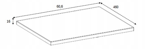 FLOW 60 cm dąb orzech blat łazienkowy pod umywalkę