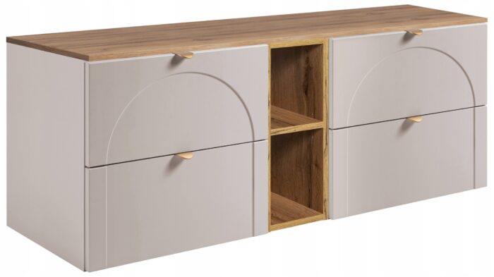 AURA 120 cm kaszmir szafka łazienkowa wisząca frezowana