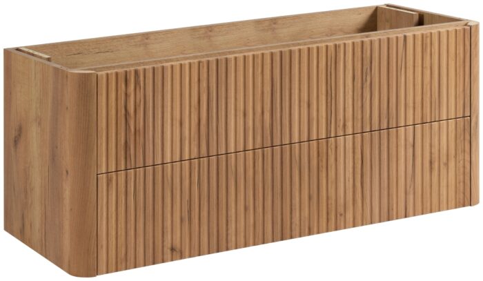 LINEA 120 cm dąb craft złoty szafka łazienkowa wisząca ryflowana