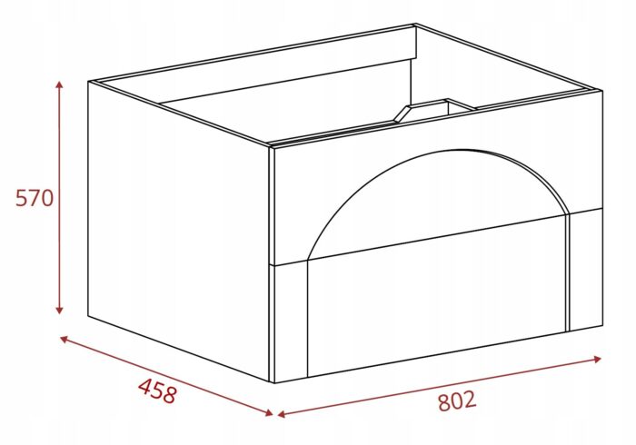 AURA 80 cm kaszmir szafka łazienkowa wisząca frezowana