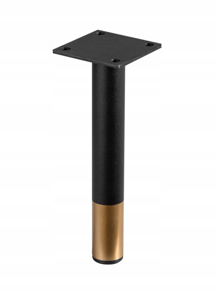 Nóżki meblowe 20 cm czarne złote komplet 4 sztuk metalowe