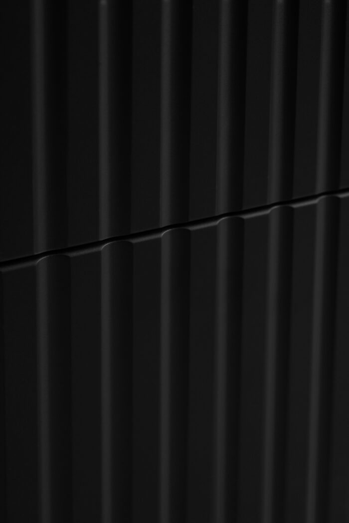 LINEA 100 cm czarna szafka łazienkowa wisząca ryflowana Push to Open