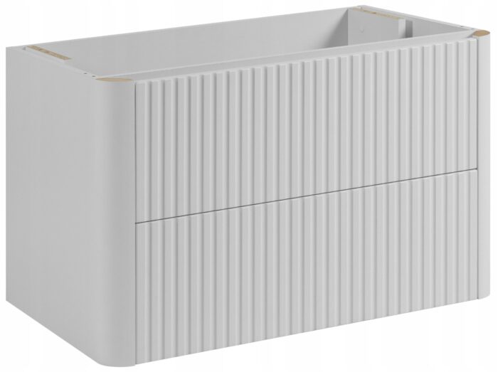 LINEA 80 cm biała szafka łazienkowa wisząca ryflowana Push to Open
