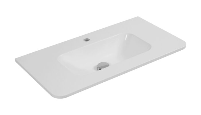 LINEA 80 cm biała umywalka z konglomeratu prostokątna