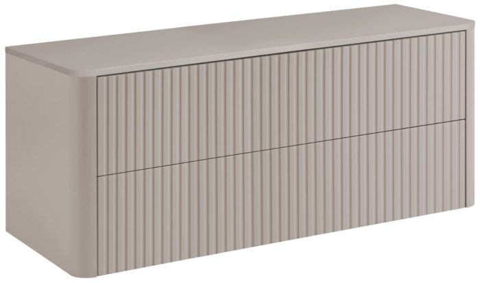 LINEA 120 cm kaszmir szafka łazienkowa z blatem wisząca ryflowana