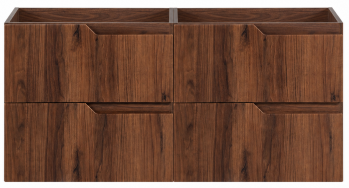 MODERN 120 cm dąb orzech zestaw łazienkowy 60+60 wiszący gładki