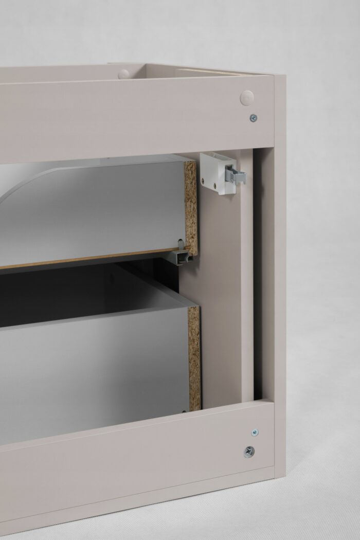 LINEA 100 cm kaszmir szafka łazienkowa wisząca ryflowana
