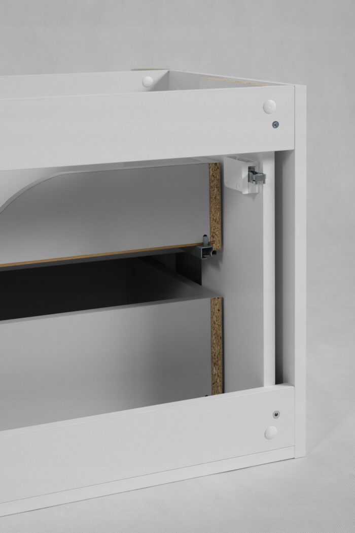 LINEA 120 cm biała szafka łazienkowa wisząca ryflowana Push to Open