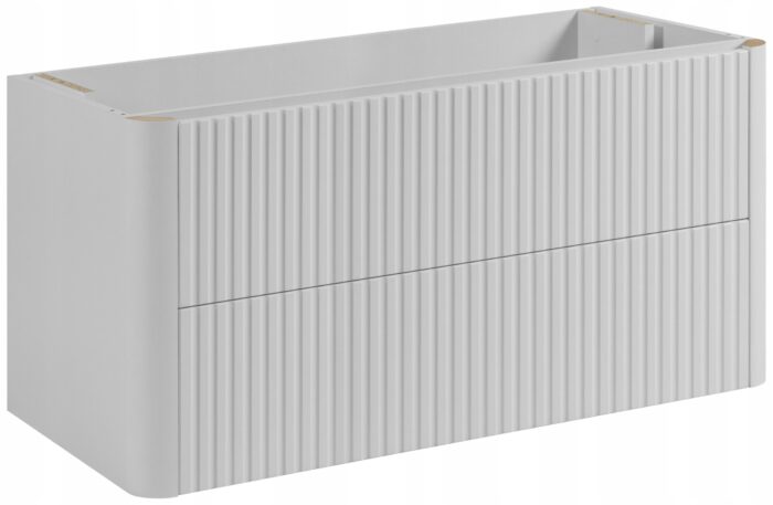 LINEA 100 cm biała szafka łazienkowa wisząca ryflowana Push to Open