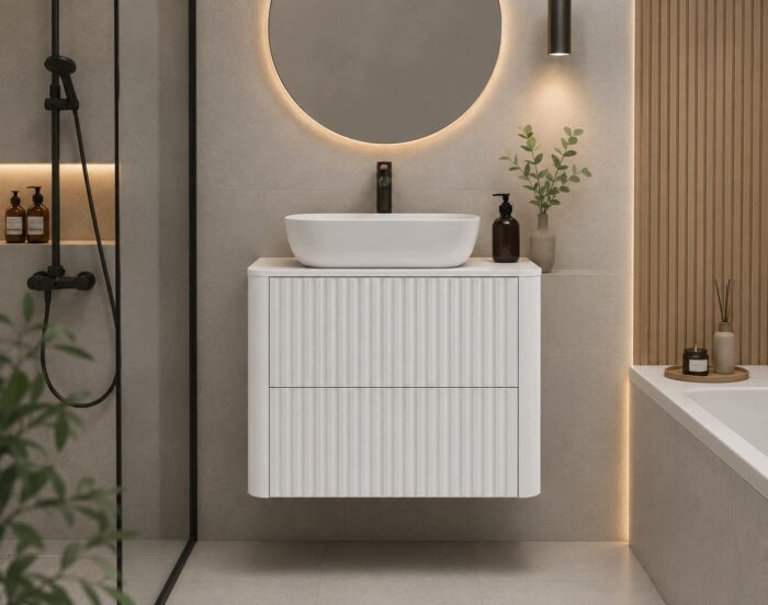 LINEA 100 cm biały blat łazienkowy pod umywalkę