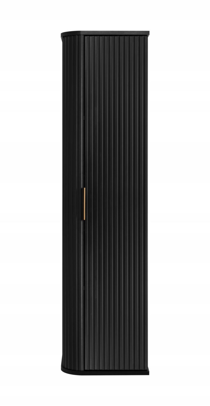 GLAMOUR 139 cm czarny słupek łazienkowy wiszący ryflowany