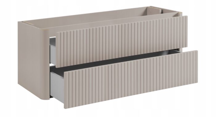 LINEA 120 cm kaszmir szafka łazienkowa z umywalką z konglomeratu wisząca ryflowana