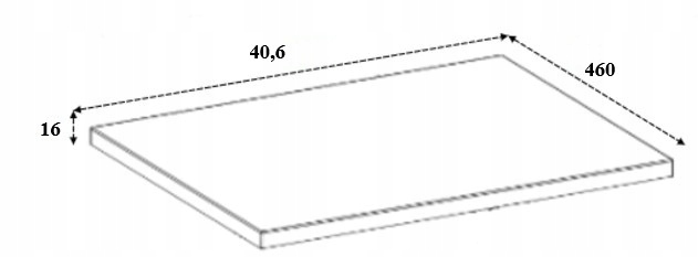 FLOW 40 cm dąb orzech blat łazienkowy pod umywalkę