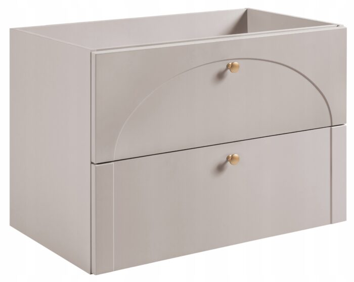 AURA 80 cm kaszmir szafka łazienkowa wisząca frezowana
