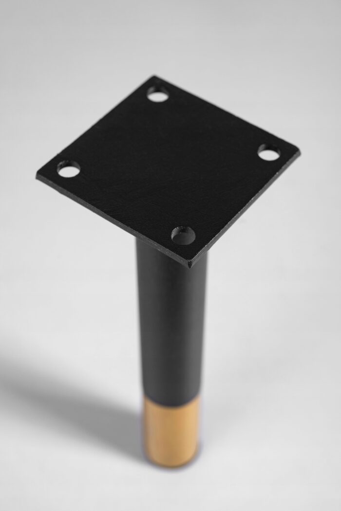 Nóżki meblowe 15 cm czarne złote komplet 4 sztuk metalowe