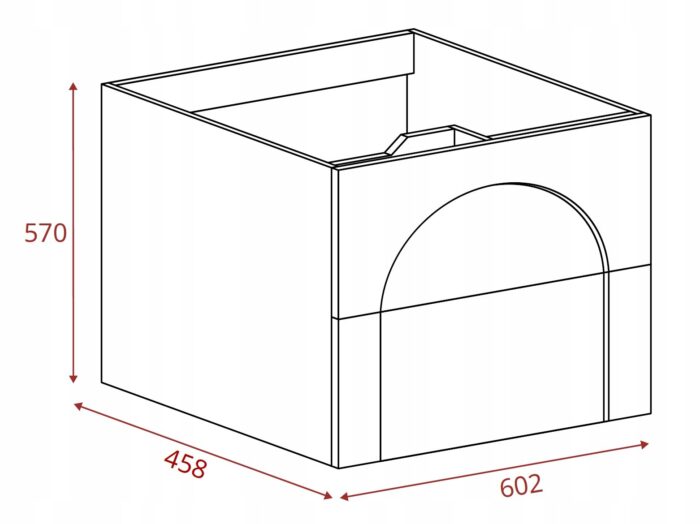 AURA 60 cm kaszmir szafka łazienkowa wisząca frezowana