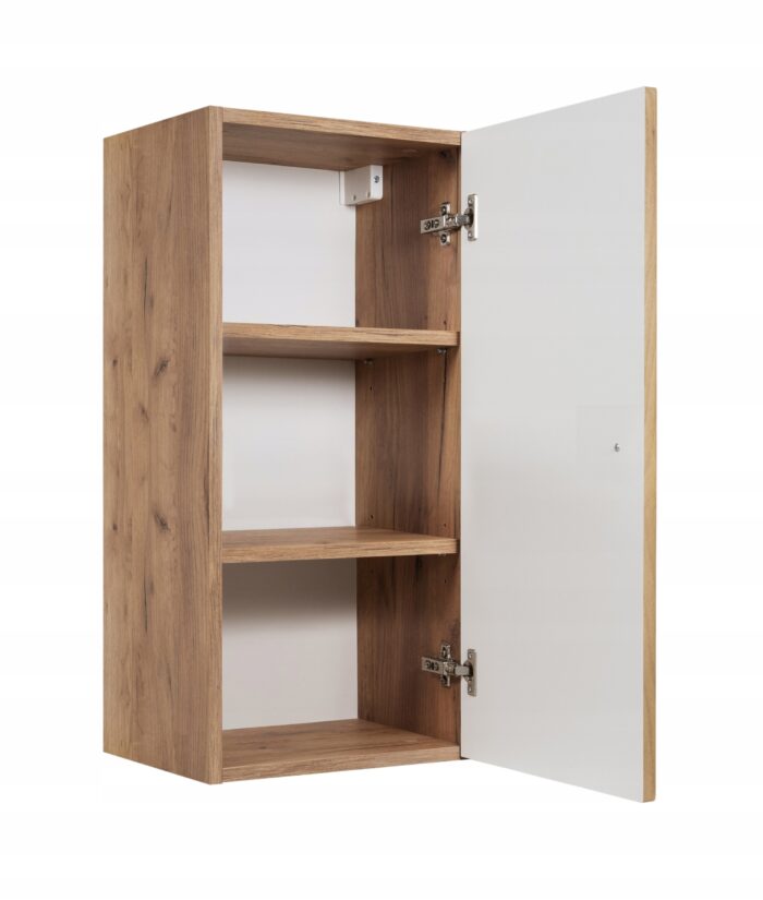 BELLO 68 cm dąb craft złoty półsłupek łazienkowy wiszący ryflowany