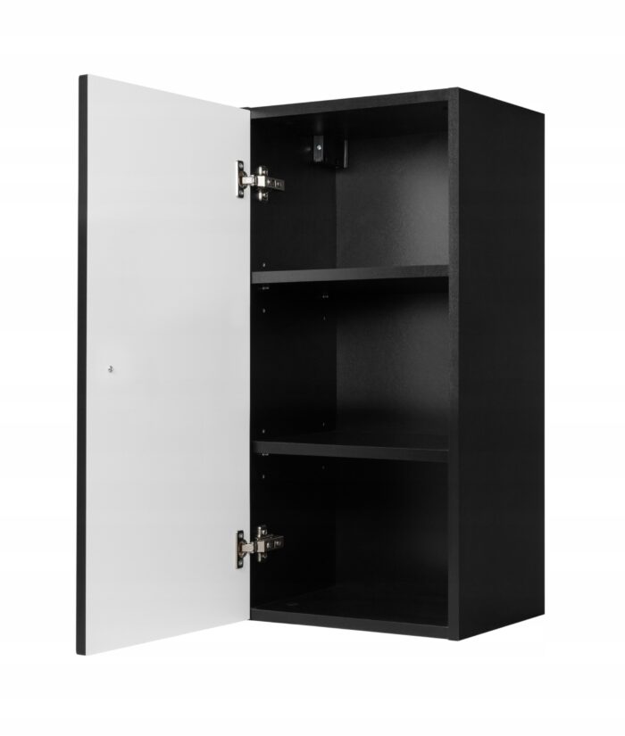 BELLO 68 cm czarny półsłupek łazienkowy wiszący ryflowany