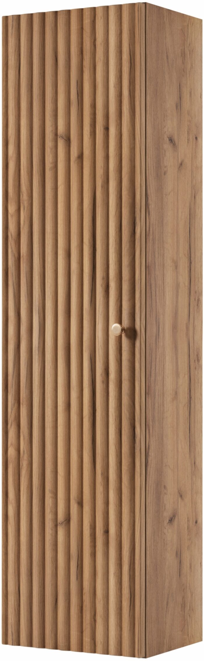 BELLO 136 cm dąb craft złoty słupek łazienkowy wiszący ryflowany