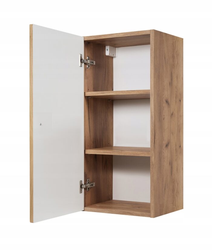 BELLO 68 cm dąb craft złoty półsłupek łazienkowy wiszący ryflowany