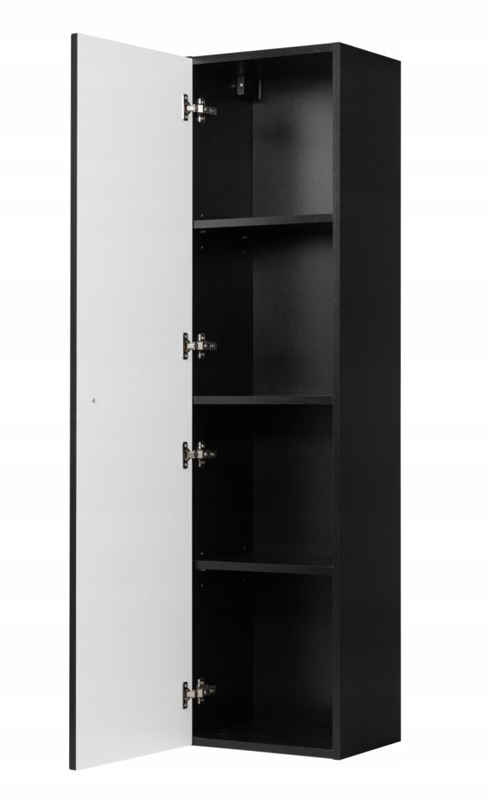 BELLO 136 cm czarny słupek łazienkowy wiszący ryflowany