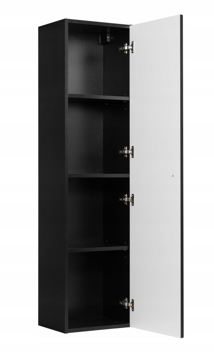 BELLO 136 cm czarny słupek łazienkowy wiszący ryflowany