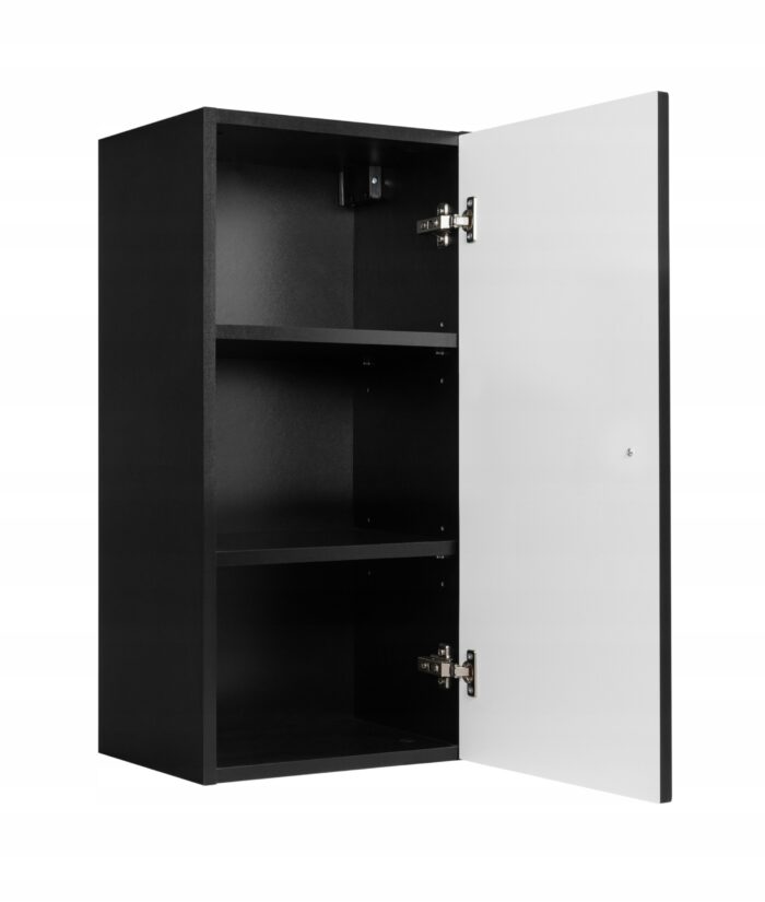 BELLO 68 cm czarny półsłupek łazienkowy wiszący ryflowany