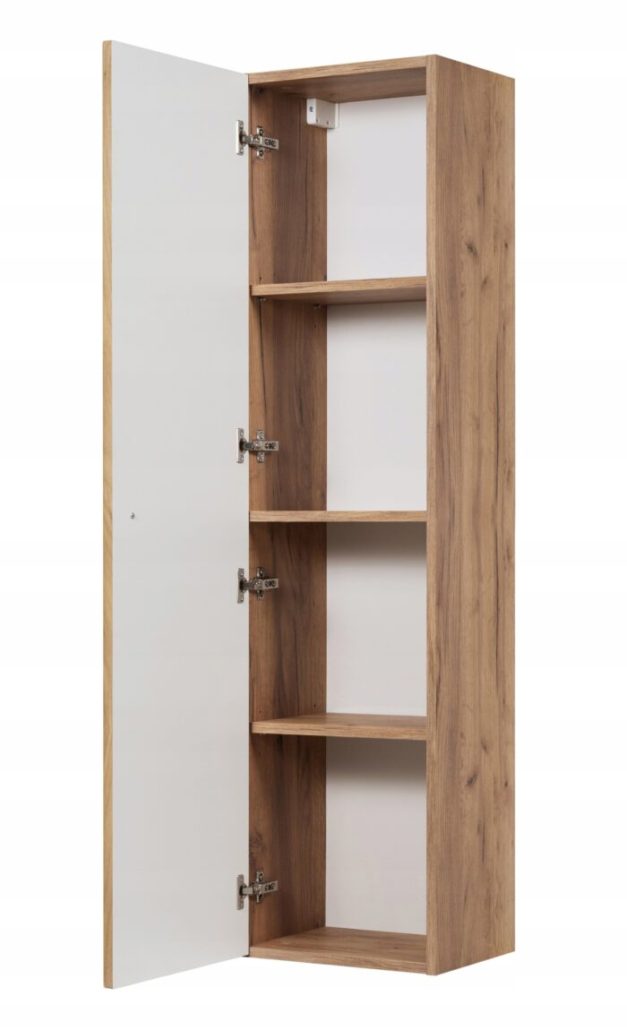 BELLO 136 cm dąb craft złoty słupek łazienkowy wiszący ryflowany