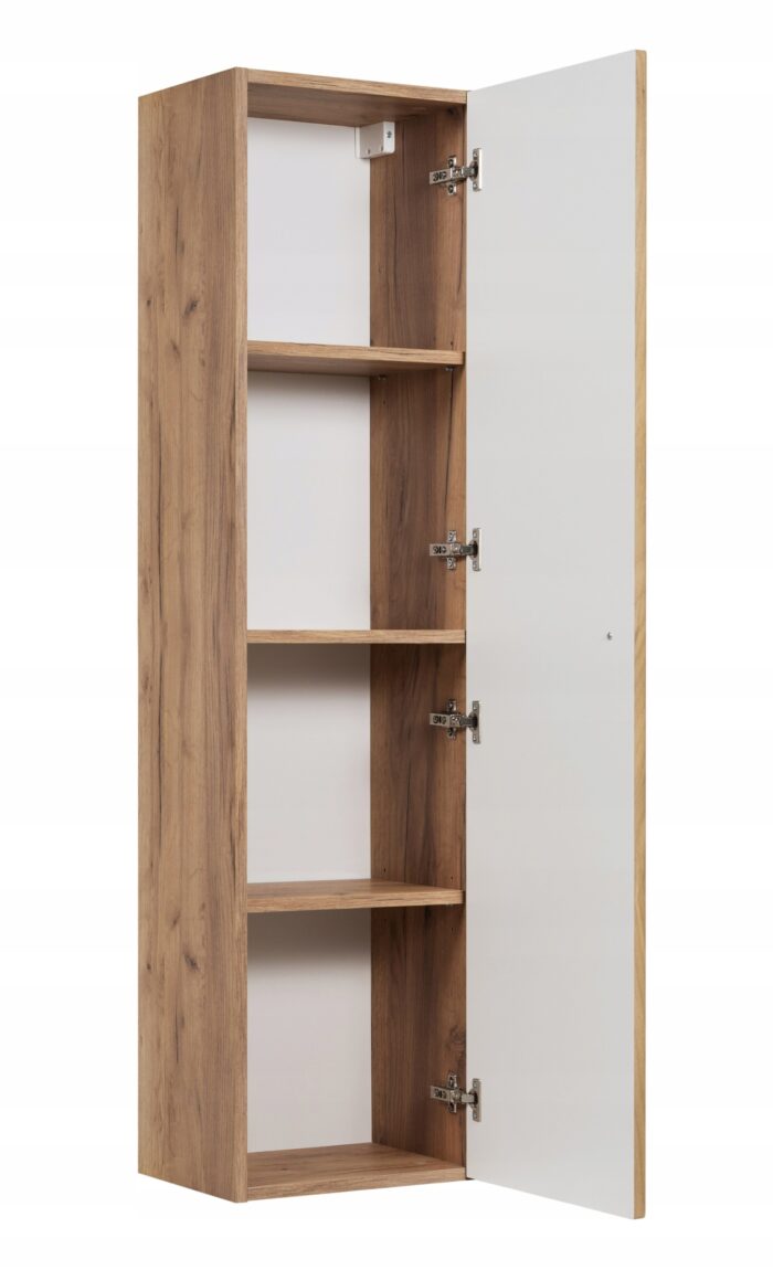 BELLO 136 cm dąb craft złoty słupek łazienkowy wiszący ryflowany