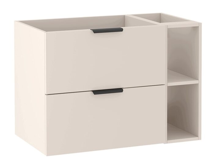 LUNA 80 cm kaszmir szafka łazienkowa wisząca 2 szuflady z regałem 20 cm