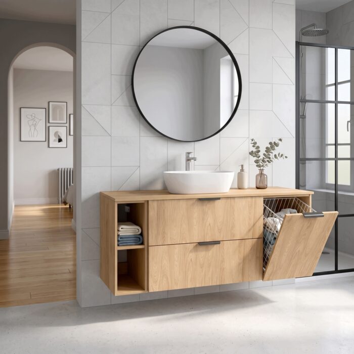 LUNA/NOVO 60 cm hikora blat łazienkowy do szafki łazienkowej
