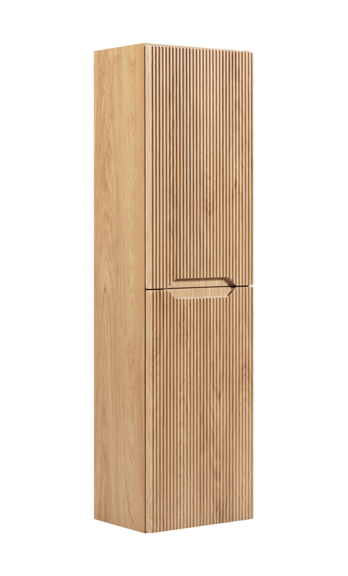 NOVO 130 cm hikora słupek łazienkowy wiszący ryflowany 3 półki cichy domyk