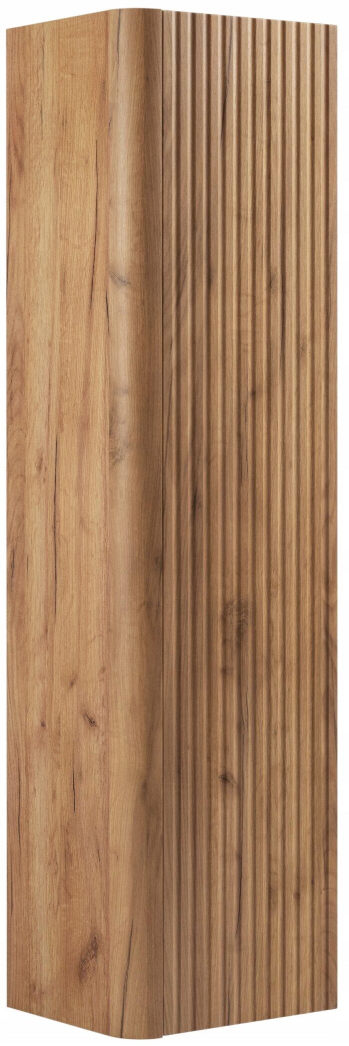 LINEA 35 cm Dąb Craft Złoty słupek łazienkowy 136 cm wiszący ryflowany Push to Open