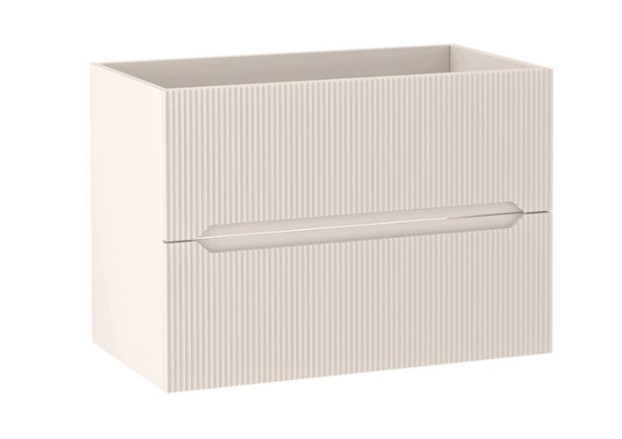 NOVO 80 cm kaszmir szafka pod umywalkę wisząca ryflowana 2 szuflady